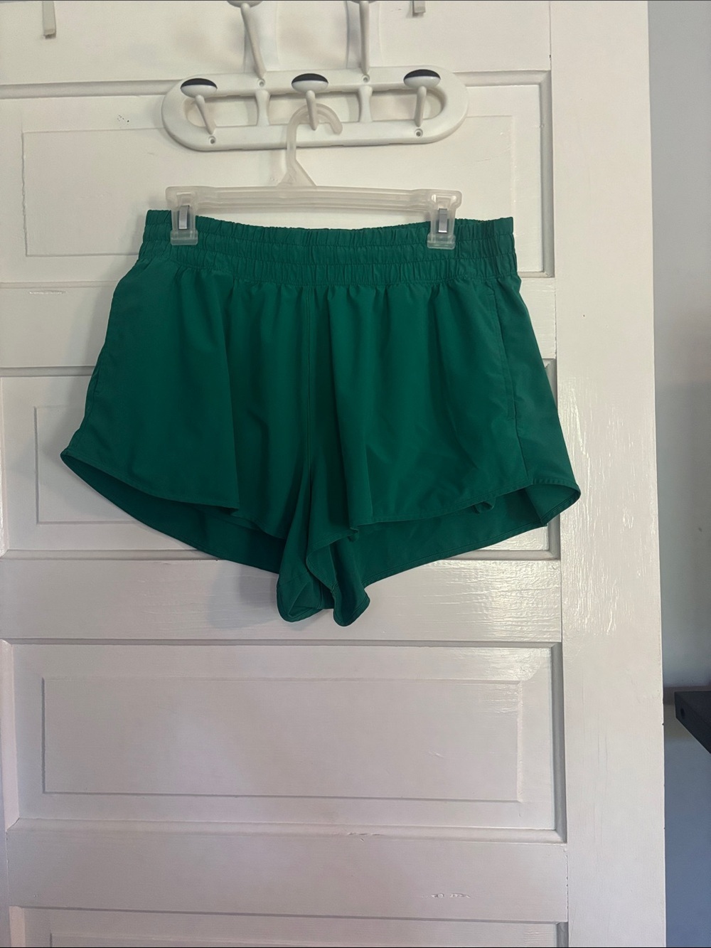 Women's Athletic Green Shorts - Lightweight Run/Workout Shorts